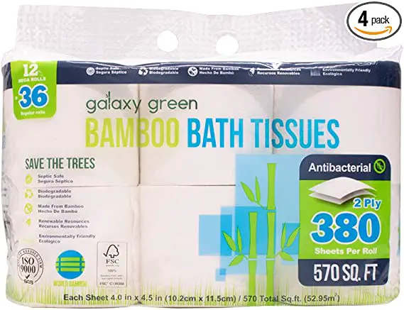 Galaxy Green Bamboo Bath Tissues