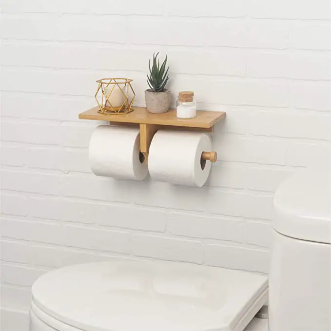Arrow and Stem Modern Hanging Bamboo Toilet Paper Holder