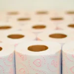 Toilet paper with heart prints