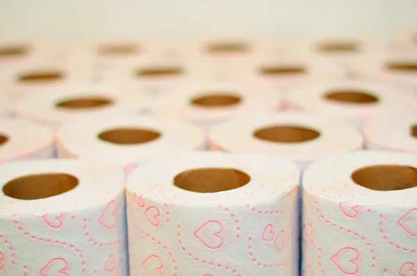 Toilet paper with heart prints
