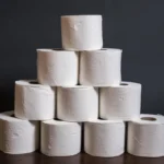 A tower of toilet paper rolls