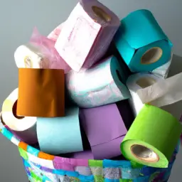 An image showcasing the eco-friendly choice of reusable cloth toilet paper