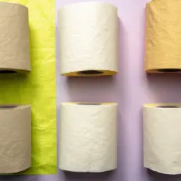 An image that showcases a variety of eco-friendly toilet paper alternatives, such as bamboo, recycled paper, and washable cloth options