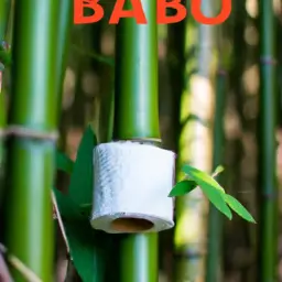 An image showcasing a lush bamboo forest, with a close-up shot of a bamboo stalk being transformed into bamboo toilet paper, highlighting the sustainable manufacturing process
