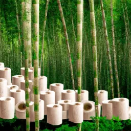 An image showcasing a lush bamboo forest, highlighting its rapid growth and abundance, symbolizing the sustainable nature of bamboo toilet paper