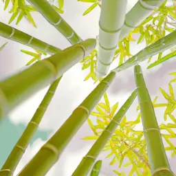 An image showcasing a lush bamboo forest, with tall, slender stalks reaching towards the sky