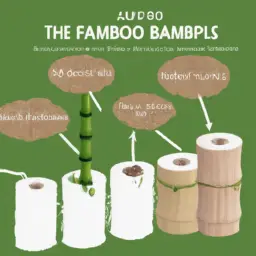 An image showcasing the lifecycle of bamboo, from growth to harvest to production, emphasizing its renewable nature