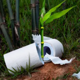 An image that showcases the biodegradability of bamboo toilet paper